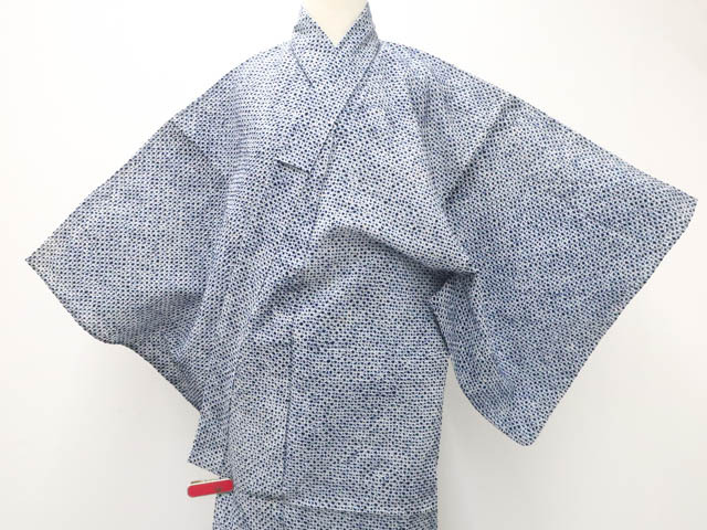 《古美術京松》【着物】 浴衣 男物 男 昭和レトロ 絞り 身丈約148.5cm 裄丈約63.5cm r7z06-554拍卖