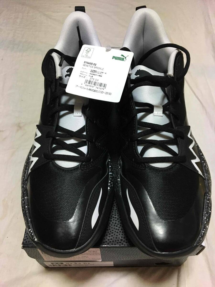 【送料無料!早い者勝ち!7998円即決!ワイドパンツに最適PUMAのビッグシルエットブラック&ホワイト】合皮で丈夫GeneticsSpeckle27.5cm!拍卖