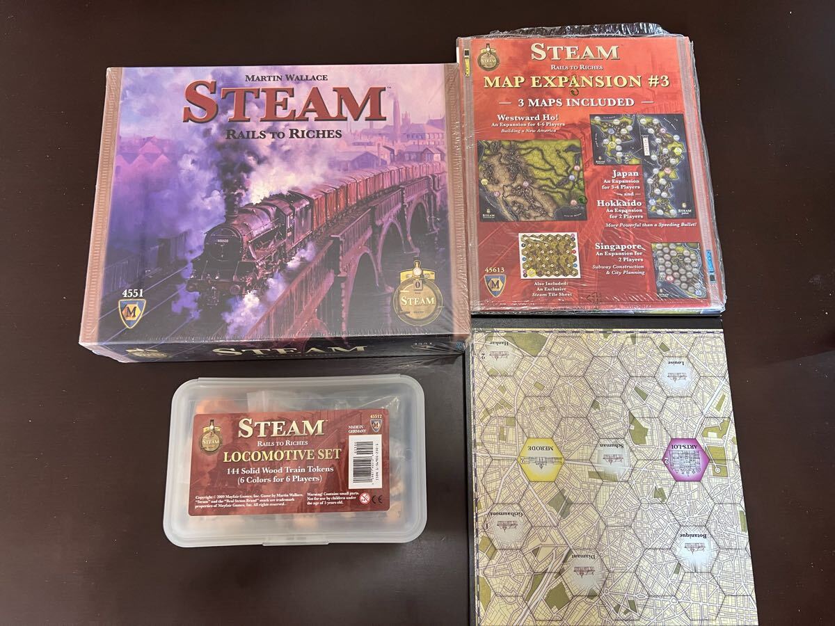 【美品】スチーム +拡張マップ#1、#3 + 機関車コマ拍卖