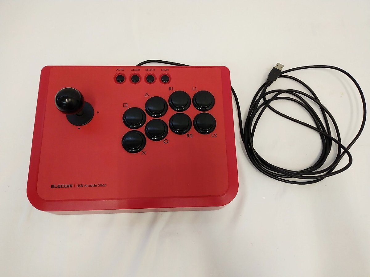 ELECOM アケコン JC-GMAS01RD アーケードスティック コントローラー 赤 ゲーム エレコム / 名古屋発6-138△拍卖
