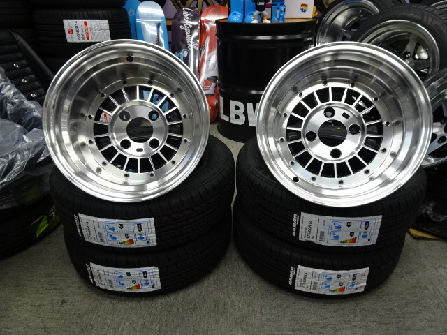 フォーカスレーシングスポーク(ブラック)9J-14 10J-14 ホイールのみ 4本セット 新品 旧車拍卖