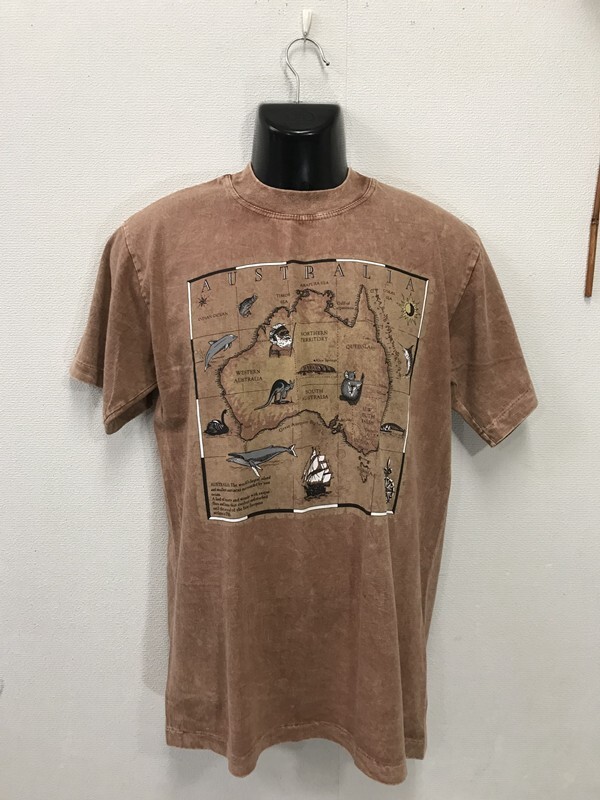 4023 メンズ 【 GOOSES T-Shirts オーストラリア製 新品 】半袖 柄入り シャツ サイズ:S 色:ブラウン柄入り拍卖