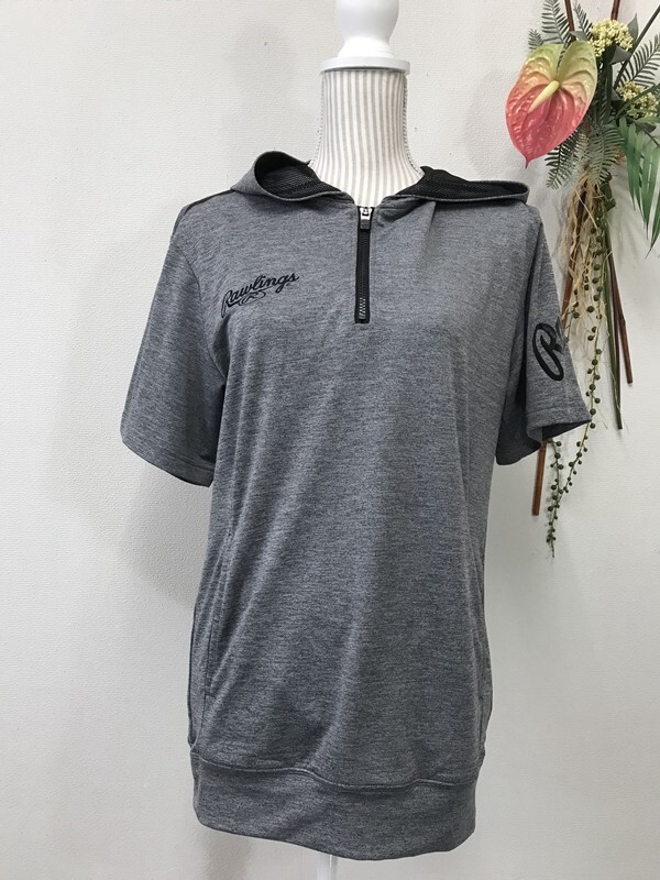 4054 【 Raw Lings 半袖 フード付き シャツ 】レディース サイズ:M 色:グレー拍卖