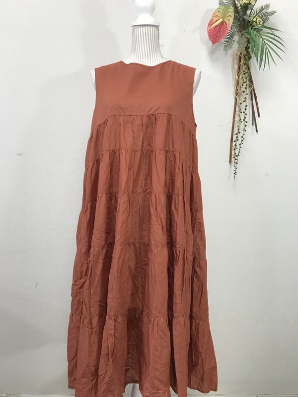 4158 【 FREAK’S STORE ノースリーブワンピース 】サイズ:155~160 色:茶系拍卖