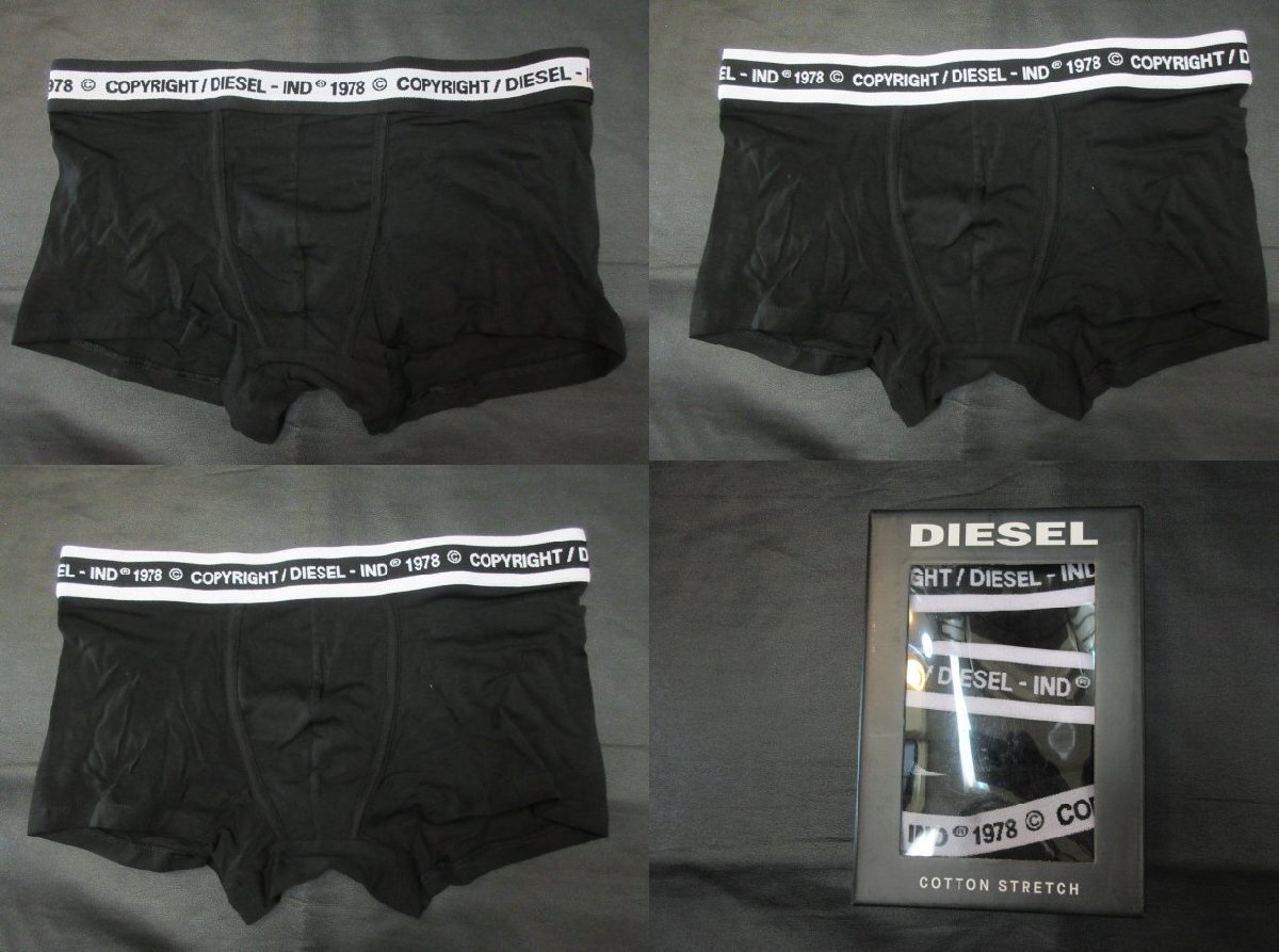 本物正規◆DIESEL ディーゼル◆3P ボクサーブリーフ COTTON STRETCH 黒■S■黒/白 DAMIENT新品 3枚セット拍卖