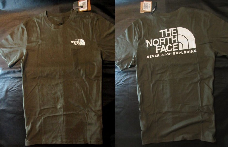 本物正規◆ノースフェイス◆Tシャツ THROWBACK NSE カーキグリーン■XL■新品■アメリカ限定/21L/NEW TAUPE GREEN拍卖