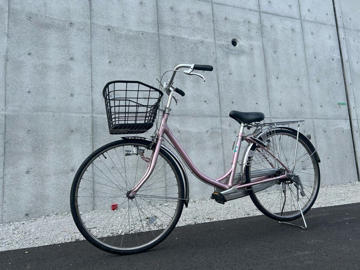 【1号】 愛知県 (運送手配有料) ブリヂストン EB60V B8K エブリッジ EBRIDE 26インチ 自転車 ピンク色 学生さん ママチャリ お買い物 現状拍卖