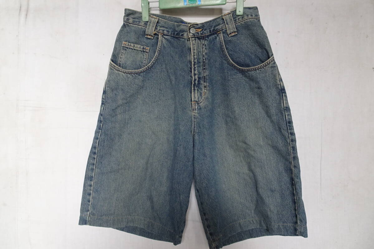 EDWIN SPORTS/エドウィン/デニムショートパンツ/ひざ上丈/ジップフライ/ワイド幅/インディゴブルー/青/Mサイズ(6/26R7)拍卖