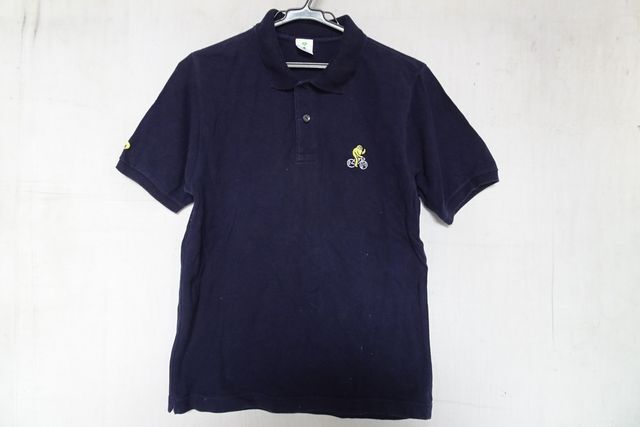 AMOS/エイモス/半袖ポロシャツ/鹿の子素材/左袖・右袖ワンポイントししゅう入/紺/ネイビー/Sサイズ(6/10R7)拍卖