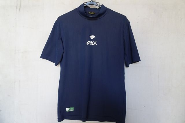 Tourdivision/ツアーディビジョン/半袖Tシャツ/ゴルフウェア/アンダーシャツ/ハイネック/メッシュ構造/紺/ネイビー/Lサイズ(6/18R7)拍卖