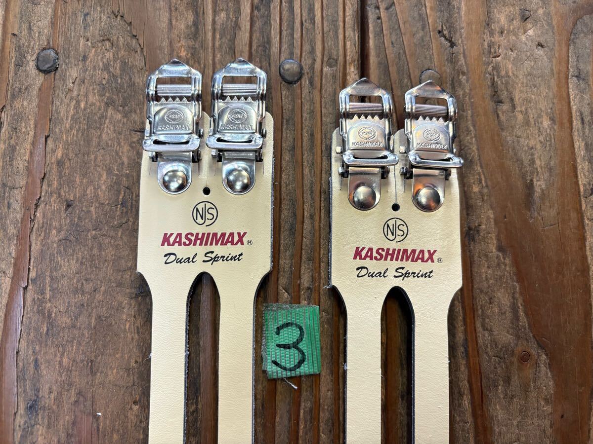 未使用 njs ストラップ『カシマックス Wストラップ デュアルスプリント』トーストラップ NJSトゥストラップ 競輪 KX-DS ダブルタイプ395mm拍卖