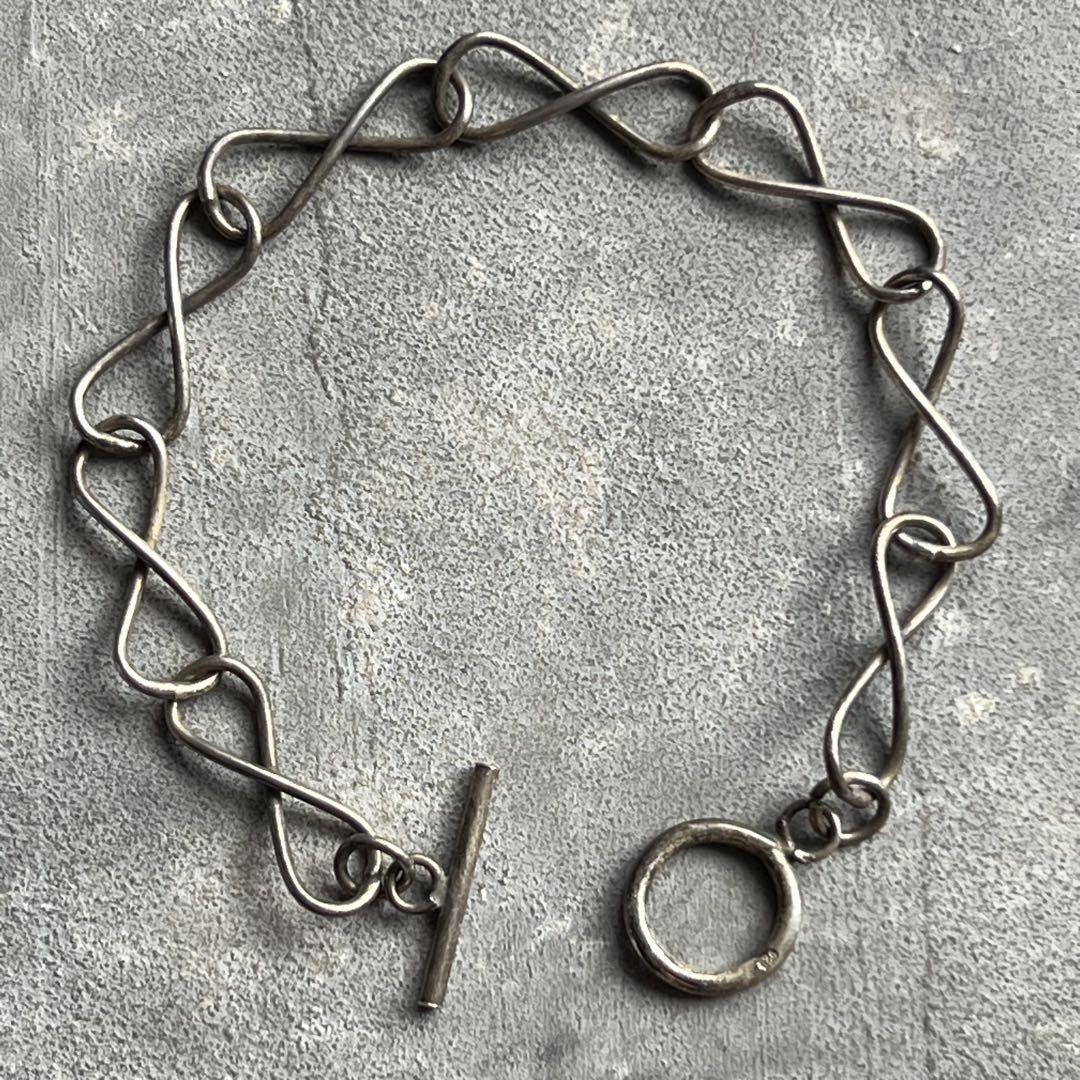 ヴィンテージ シルバー クロスチェーン ブレスレット VINTAGE ジュエリー 925 刻印 アンティーク SILVER拍卖