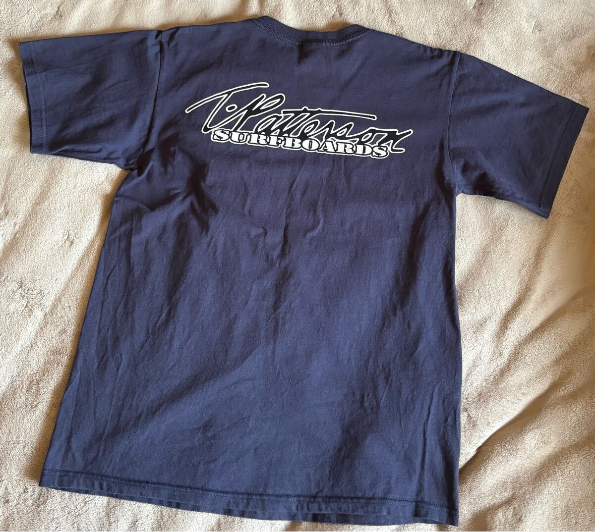 ◆anvilアンビル バックロゴプリントTシャツ ネイビー Mサイズ ◆サーフプリント メンズ Tシャツ◆拍卖
