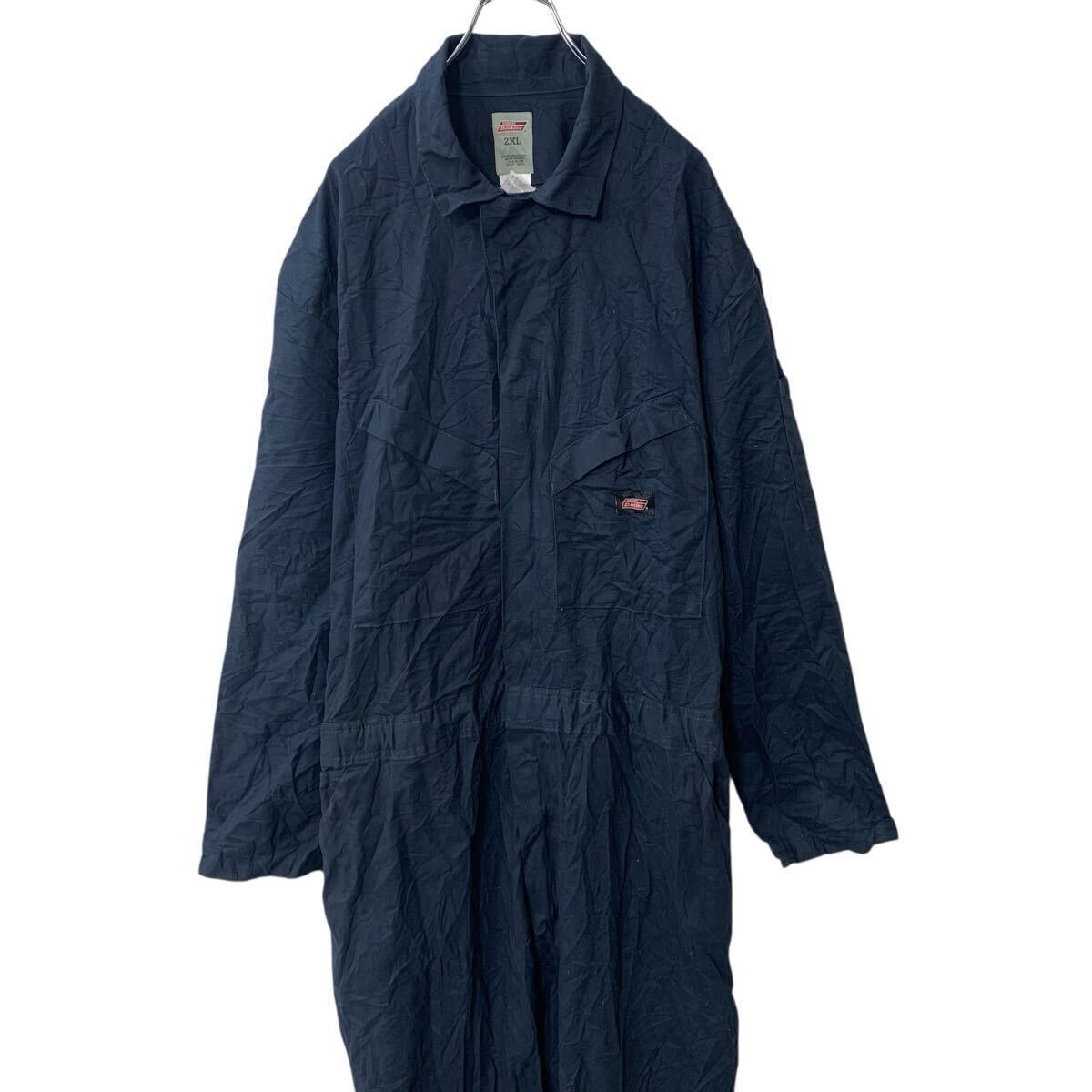 Dickies 長袖 つなぎ 2XL ネイビー ディッキーズ ジップアップ オールインワン ワークウェア 作業着 古着卸 アメリカ仕入 a706-5768拍卖