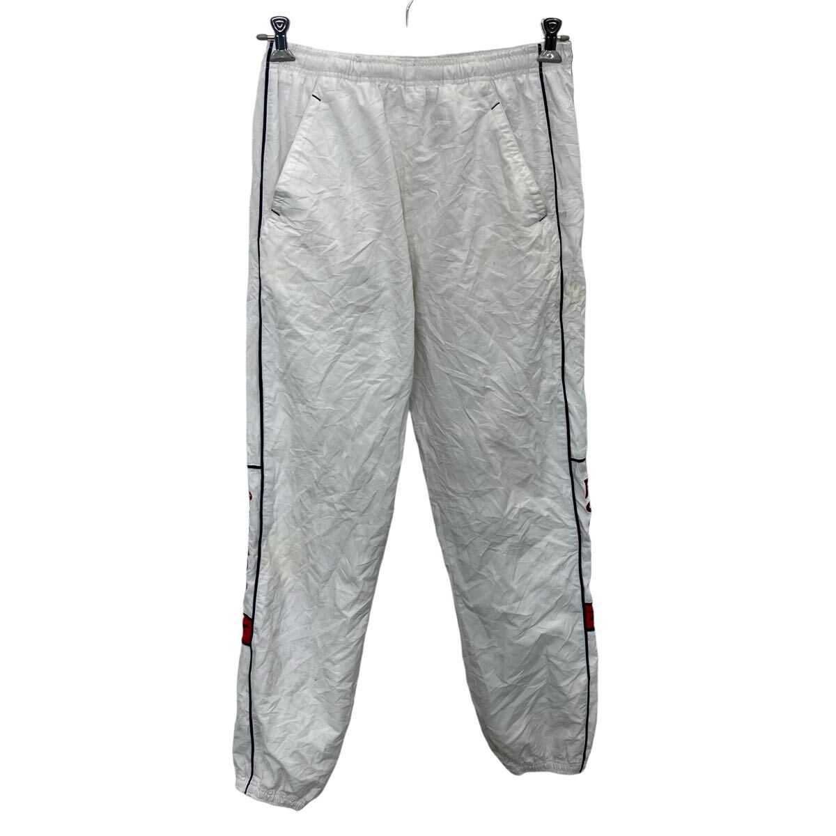 Reebok ジャージパンツ M ホワイト リーボック ナイロンパンツ ウエストロープ ジョガー サイドライン 古着卸 アメリカ仕入 2506-927拍卖