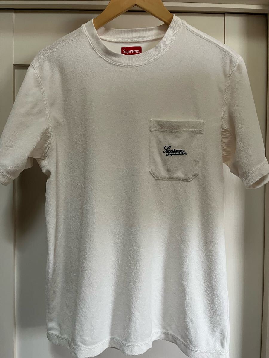 Supremeシュプリーム パイル地Tシャツ size S 白 肌触りが良い拍卖