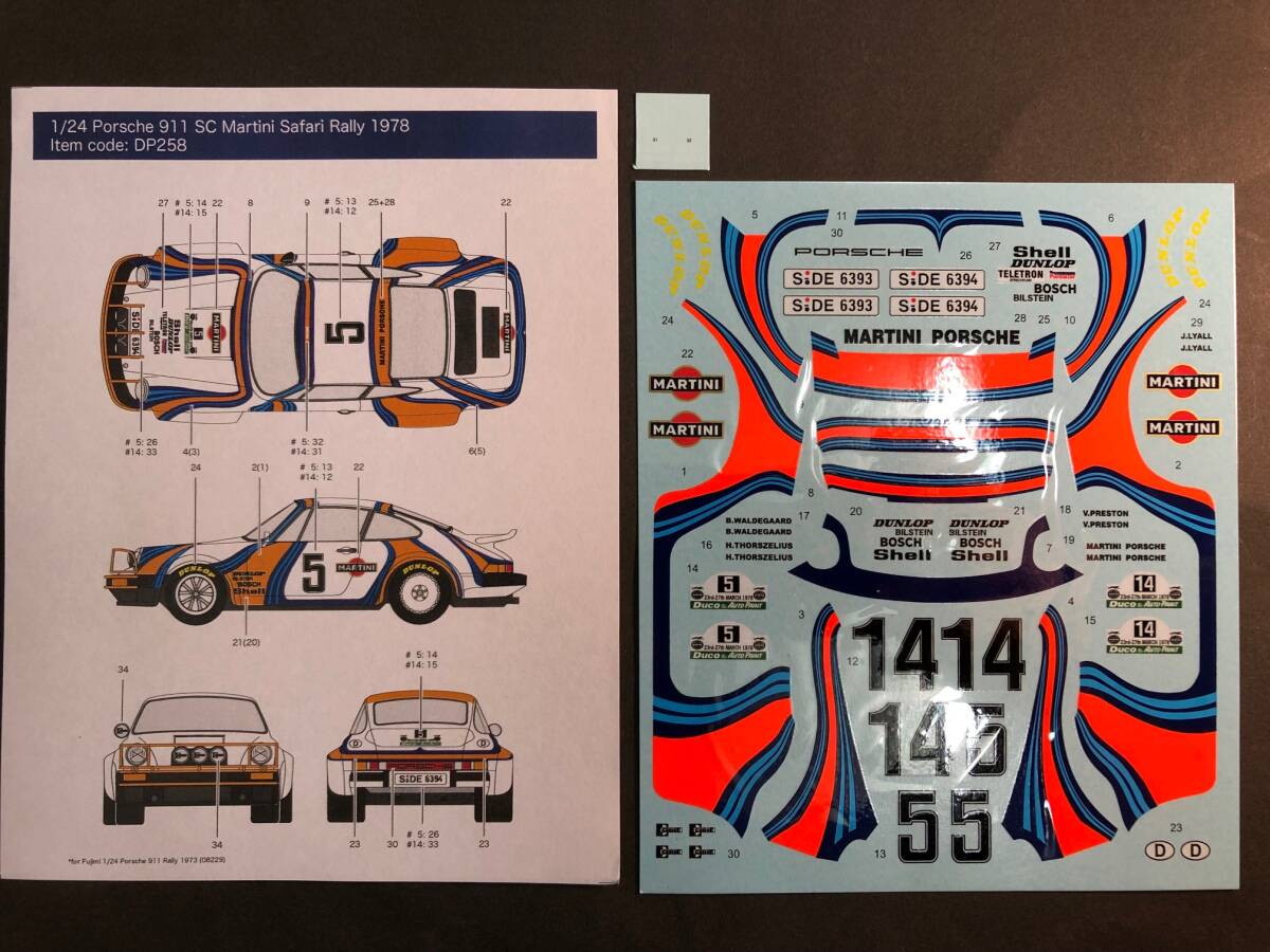 Decal Pool DP258 1/24 サイズ ポルシェ911 マルティニ サファリラリー 1978拍卖
