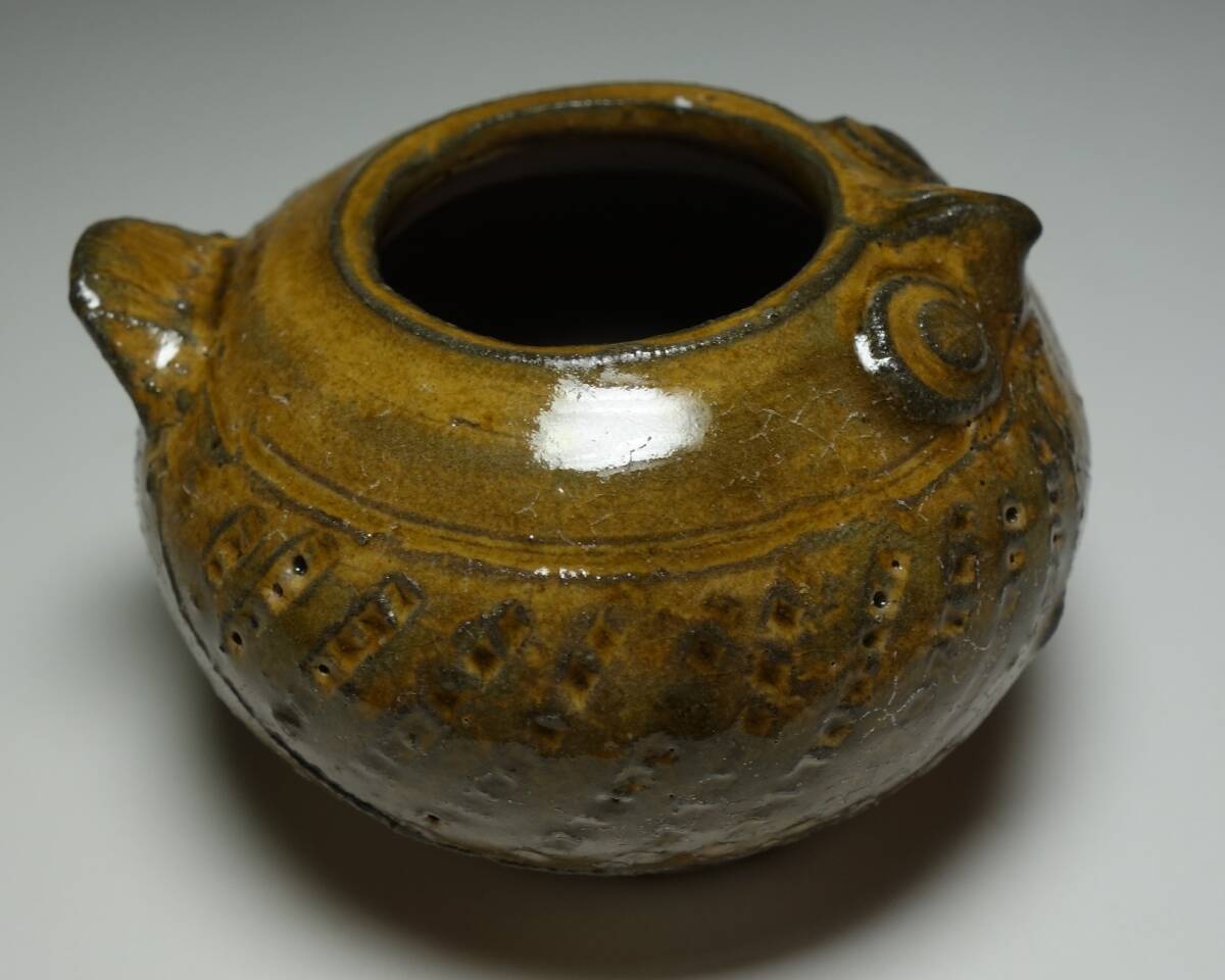 倣宋朝期 フクロウ(梟・Strix uralensis)茶入 最高級 仏教美術拍卖