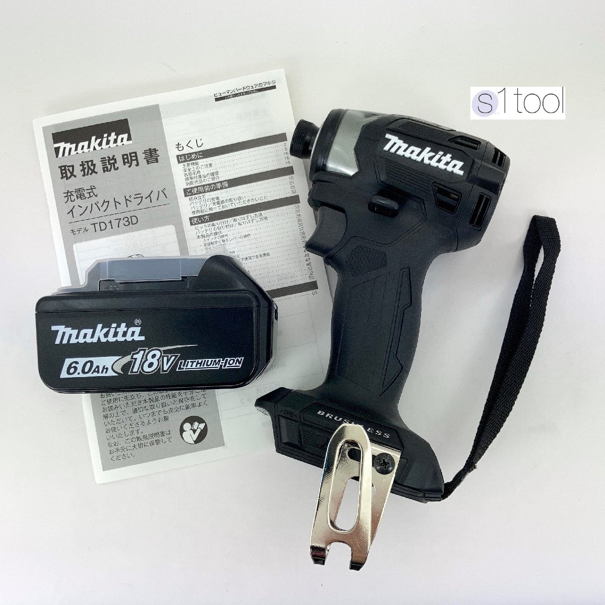 新品 マキタ TD173DZ 本体のみ + BL1860B 純正 ( 18V 6.0Ah 雪マーク付き バッテリ 未使用 本体 黒 純正品 TD173DZB ブラック B 雪マーク )拍卖