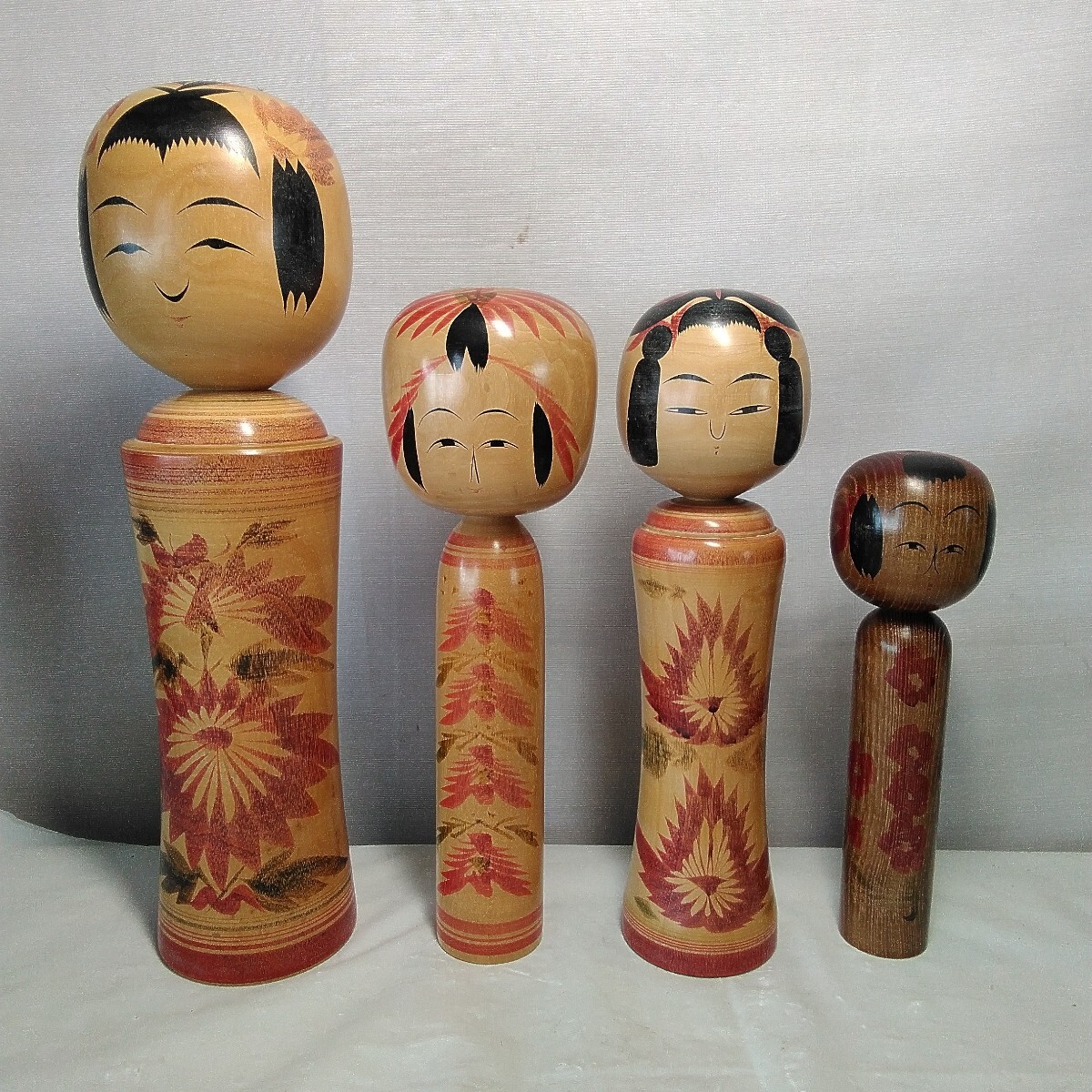 伝統こけし  こけし  置物 義一など 4点拍卖