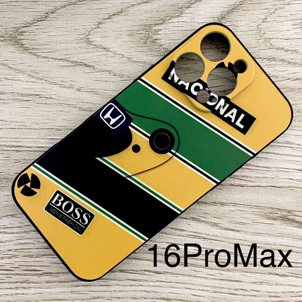 アイルトン・セナ ヘルメット デザイン iPhone 16 Pro Max ケース F1 マクラーレン ホンダ ブラジル スマホ拍卖