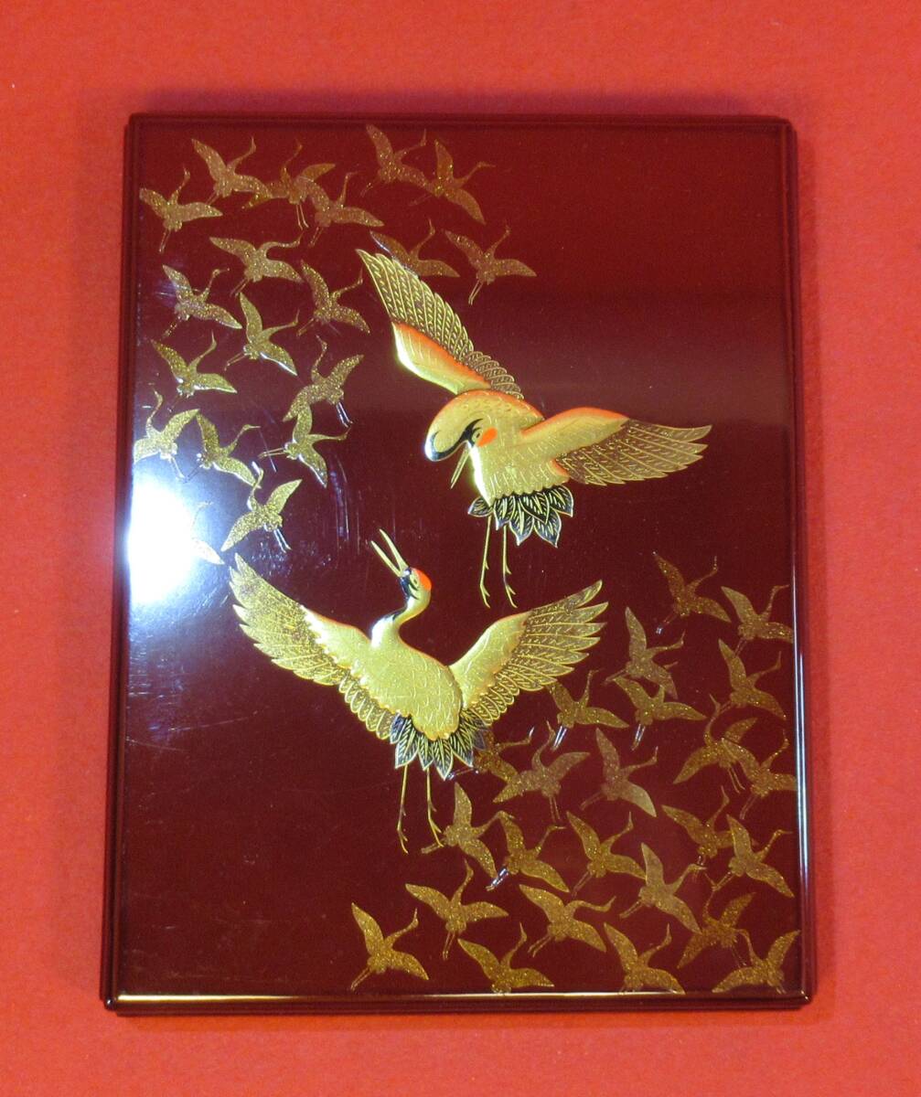 木製 千羽鶴蒔絵 文箱(23,5×18㎝)拍卖