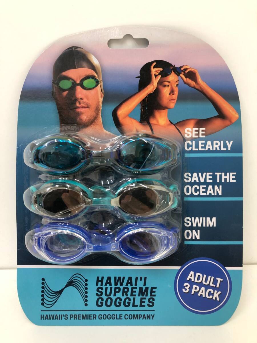 コストコ ハイ シュプリーム 大人用 水泳ゴーグル 3個パック拍卖
