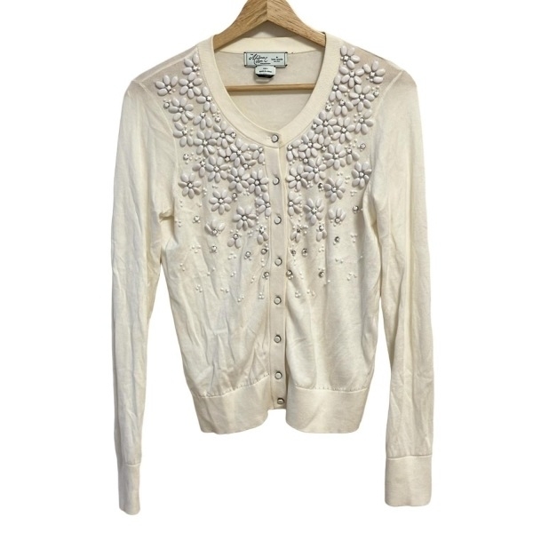 ケイトスペード Kate spade カーディガン サイズS 白 レディース ビジュー トップス拍卖