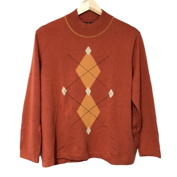 ダックス DAKS 長袖セーター/ニット サイズF - オレンジ×ダークイエロー×マルチ レディース ハイネック トップス拍卖