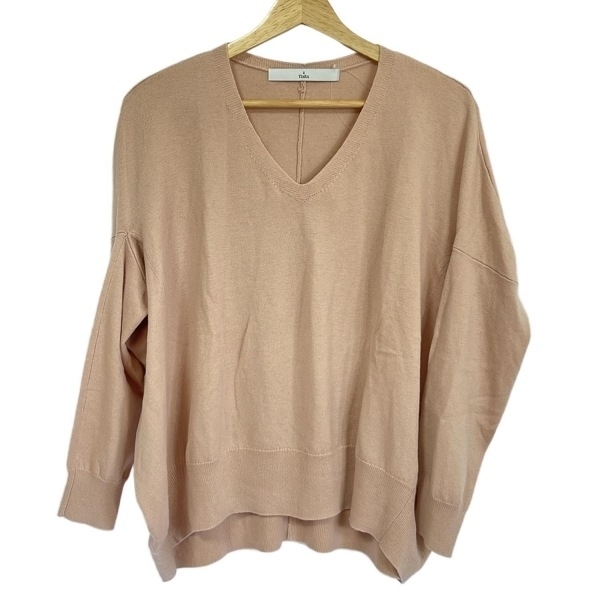 ティアラ Tiara 長袖セーター/ニット - ピンクベージュ レディース Vネック トップス拍卖