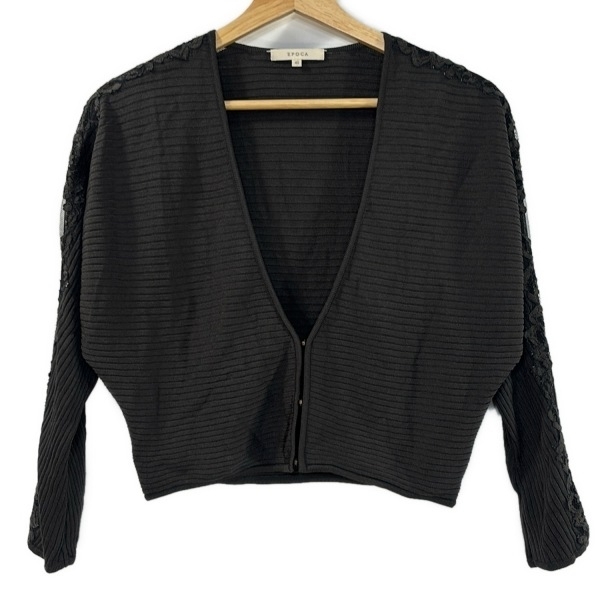 エポカ EPOCA カーディガン サイズ40 M - ダークグレー レディース 長袖/レース/ショート丈 トップス拍卖