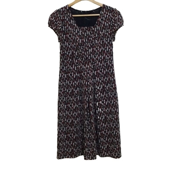 アナイ ANAYI サイズ38 M - 黒×レッド×マルチ レディース 半袖/ひざ丈 ワンピース拍卖