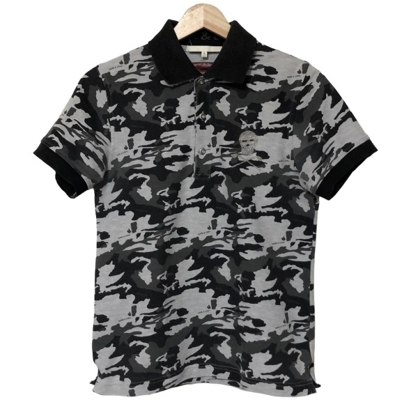マークアンドロナ MARK&LONA 半袖ポロシャツ サイズS - 黒×ダークグレー×マルチ メンズ 迷彩柄 トップス拍卖