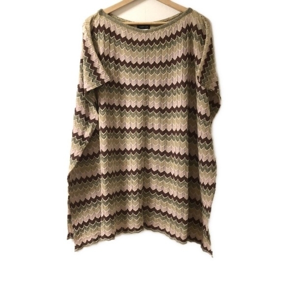 ドゥーズィエム DEUXIEME CLASSE 半袖セーター/ニット - ベージュ×ダークブラウン×マルチ レディース クルーネック/ラメ 美品 トップス拍卖