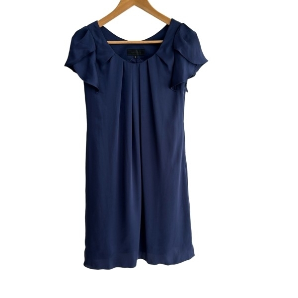 アンタイトル UNTITLED サイズ1 S - ネイビー レディース クルーネック/半袖/ひざ丈 美品 ワンピース拍卖