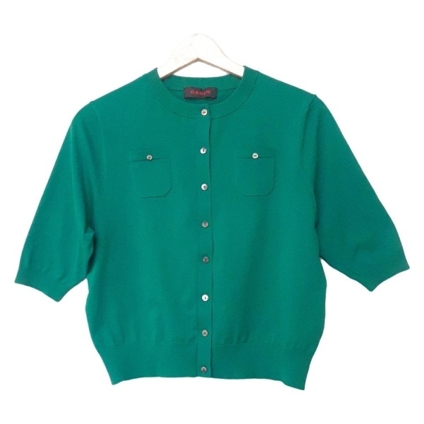 キャバン CABaN カーディガン サイズS - グリーン レディース 半袖 美品 トップス拍卖