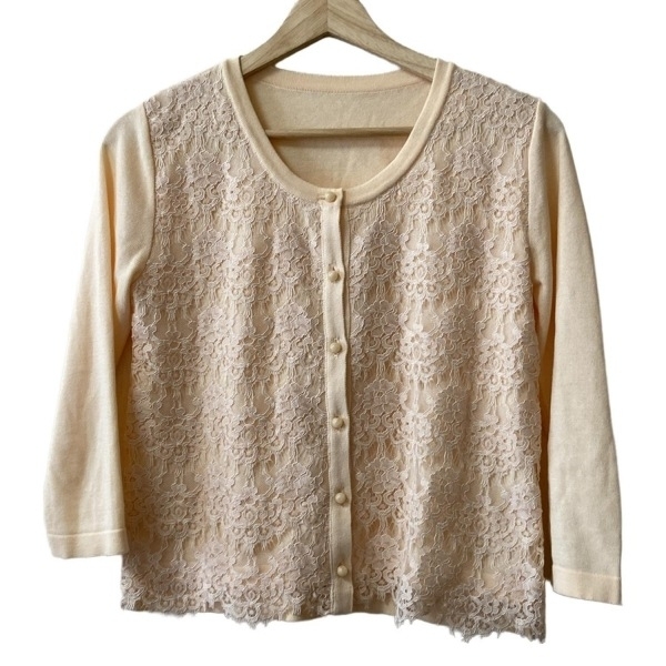 ダイアグラム Diagram GRACE CONTINENTAL カーディガン サイズ36 S - サーモンピンク レディース 長袖/レース トップス拍卖