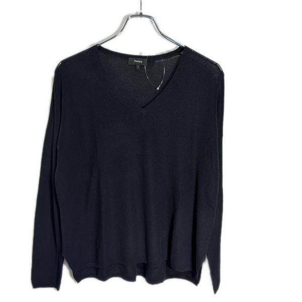 セオリー theory 長袖セーター/ニット サイズS - ダークネイビー レディース Vネック トップス拍卖