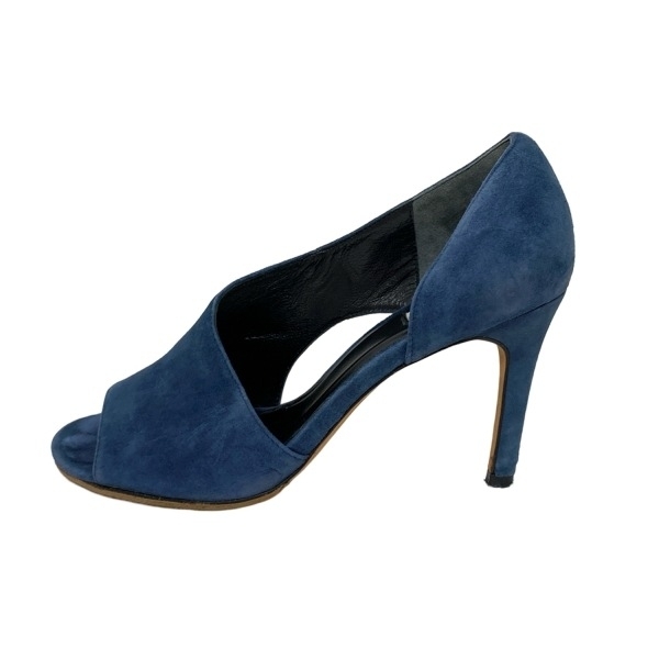 コールハーン COLE HAAN パンプス 6 1/2B - ネイビー レディース オープントゥ/アウトソール張替済 靴拍卖