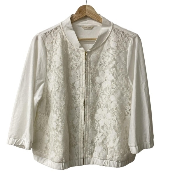 ローズティアラ Rose Tiara ブルゾン サイズ46 XL - 白 レディース 七分袖/レース/ジップアップ/春/秋 ジャケット拍卖