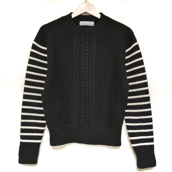 ボーダーズアットバルコニー BORDERS at BALCONY 長袖セーター/ニット サイズ36 S - 黒×白 レディース クルーネック/ボーダー トップス拍卖