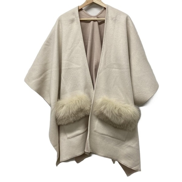 ダイアグラム Diagram GRACE CONTINENTAL ポンチョ サイズ36 S - アイボリー×ライトピンク レディース フォックス/リバーシブル/春/秋拍卖