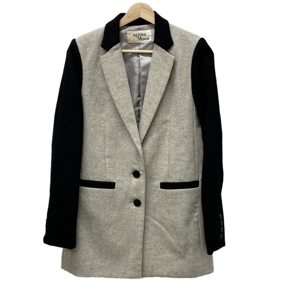 ラグナムーン LagunaMoon サイズM - ライトグレー×黒 レディース 長袖/バイカラー/春/秋 ジャケット拍卖