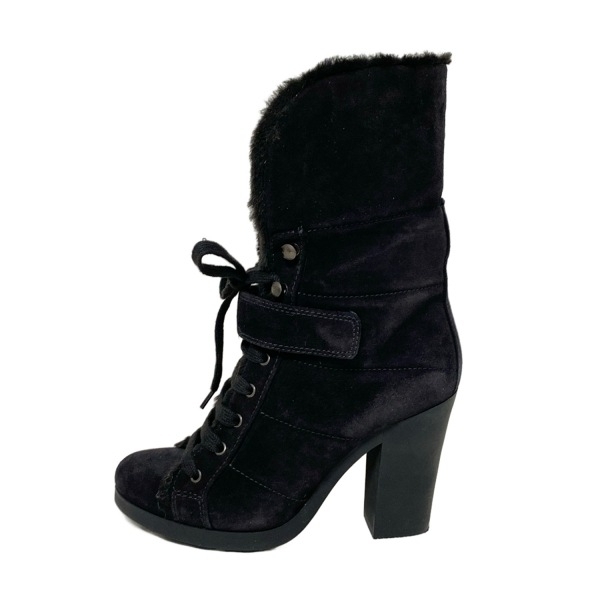 プラダスポーツ PRADA SPORT ショートブーツ 38 1/2 3TP024 - ムートン 黒 レディース 38ハーフサイズ 靴拍卖