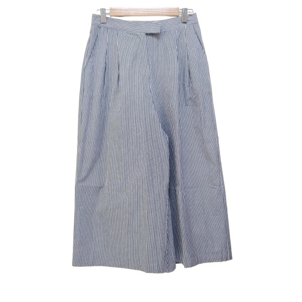 ローラアシュレイ LAURAASHLEY パンツ サイズ11 M - ネイビー×白 レディース フルレングス/ストライプ 美品 ボトムス拍卖