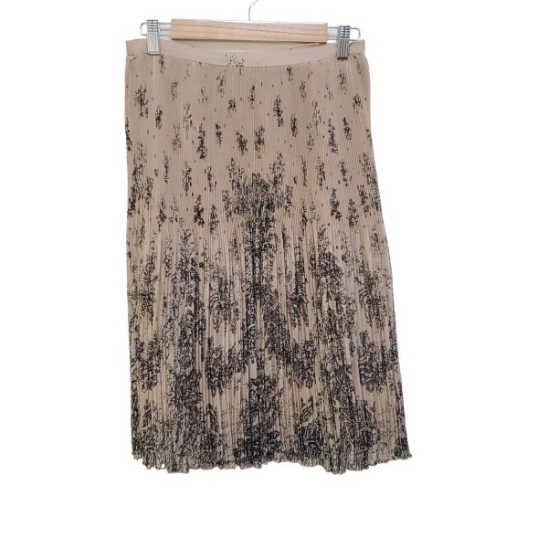 ローラアシュレイ LAURAASHLEY スカート サイズUSA 6 - ベージュ×黒 レディース ひざ丈/プリーツ 美品 ボトムス拍卖