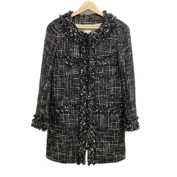 ティアラ Tiara サイズ3 L - 黒×ライトグレー×白 レディース 長袖/冬 美品 コート拍卖