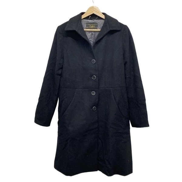 レリアン Leilian サイズ11 M - 黒 レディース 長袖/カシミヤ混/ロング丈/冬 コート拍卖