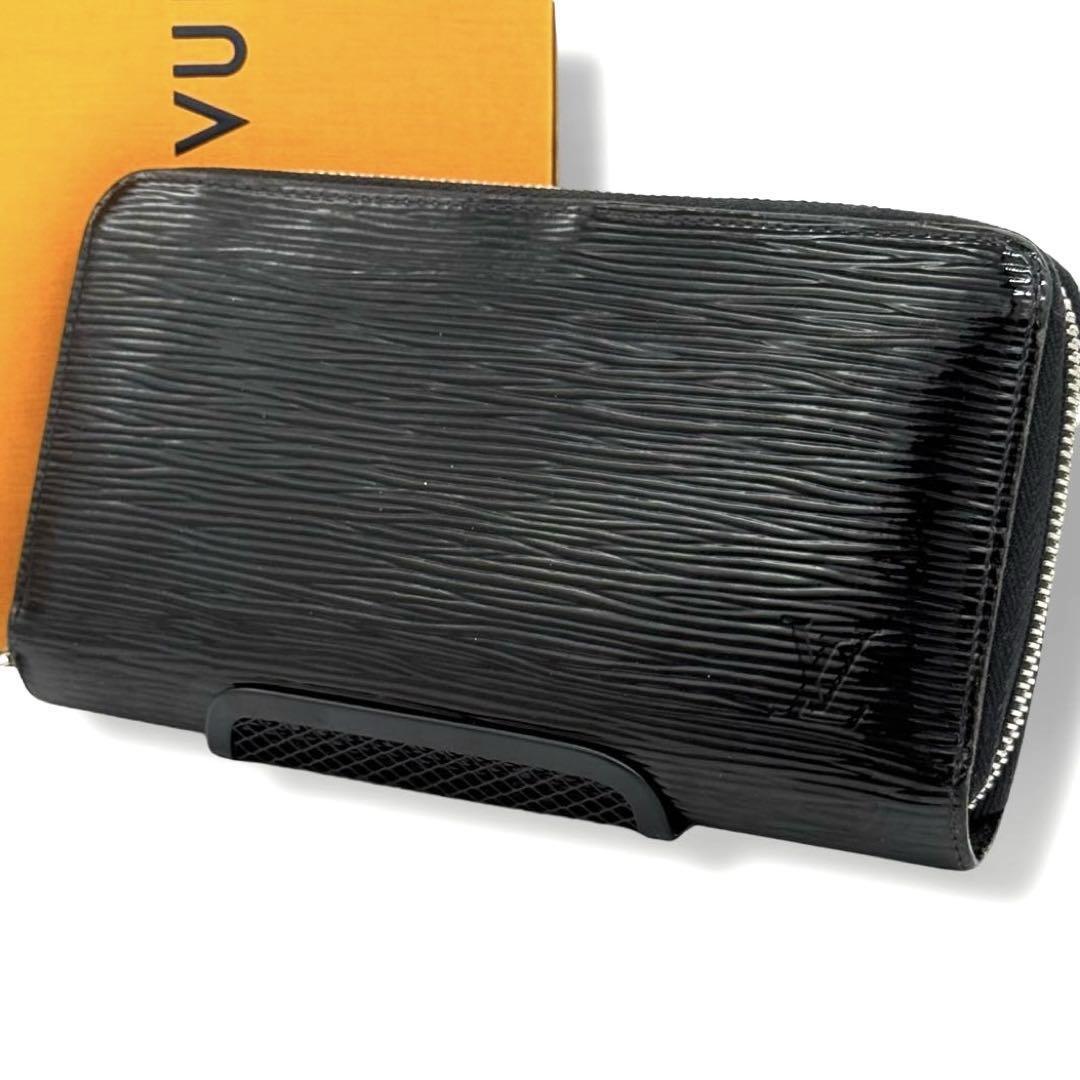 ルイヴィトン 長財布 エレクトリックエピ ジッピーウォレット ブラック M6007N エナメル パテントレザー ラウンドファスナー 3629拍卖