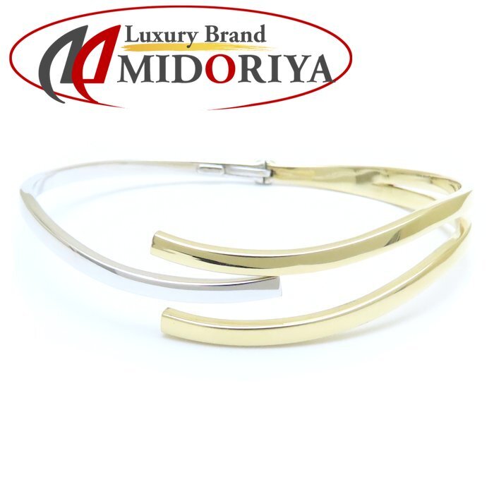 デザイン バングル コンビカラー K18YG イエローゴールドxK18WG ホワイトゴールド /129136【中古】拍卖